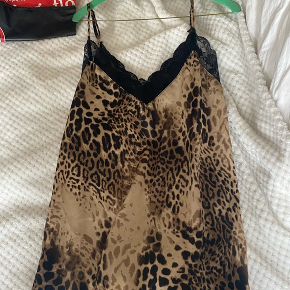 Thin strapped lace cheetah print tank - Picture 1 of 3
